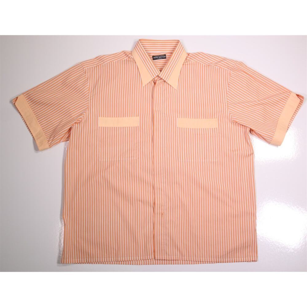 Moda Georgio Custom Shirts Phoenix Orange Button-Up Short Sleeve Shirt XXL